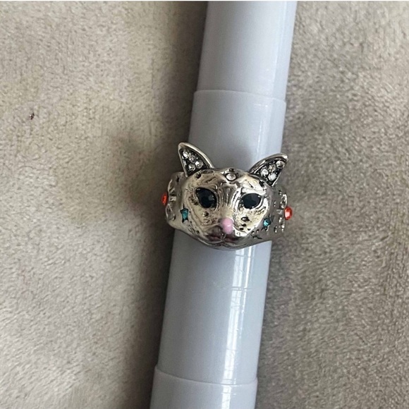 🆕 Sterling Silver Handmade Zirconia Cat Ring - Picture 10 of 12